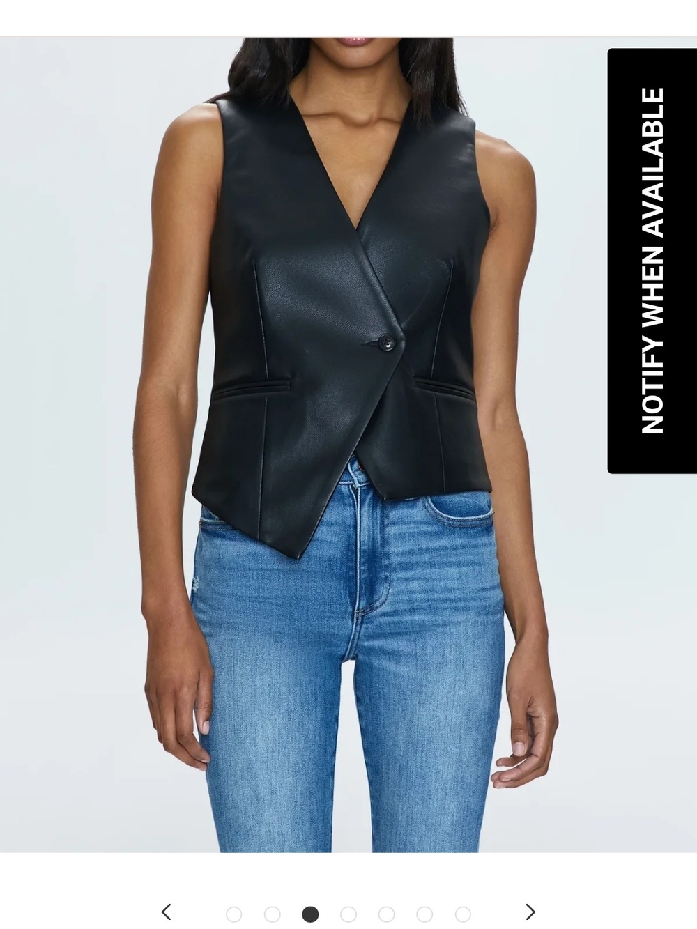Pistola: Black Faux-Leather Sleeveless Vest Jacket